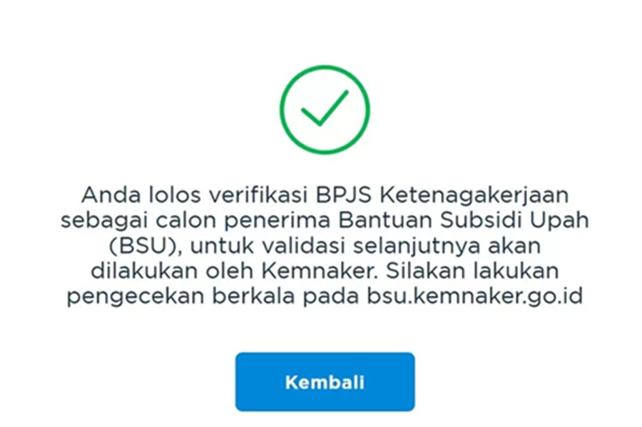 <p>Ilustrasi hasil pengecekan status penerima BSU di aplikasi BPJS Ketenagakerjaan. Berikut cara cek pencairan BSU 2025. (Foto: BPJS Ketenagakerjaan).</p>
