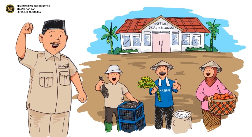<p>ilustrasi pengurus koperasi desa merah putih bersama petani dan pelaku usaha lokal di depan gedung koperasi, menggambarkan peluang gaji menjanjikan dan syarat ketat untuk menjadi pengurus koperasi desa tahun 2025. Foto: YouTube.com/kemenko.pangan</p>
