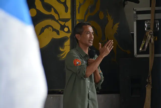 Budi Akbar di panggung utama Sumedang UMKM Expo & Gelar Budaya 2022.