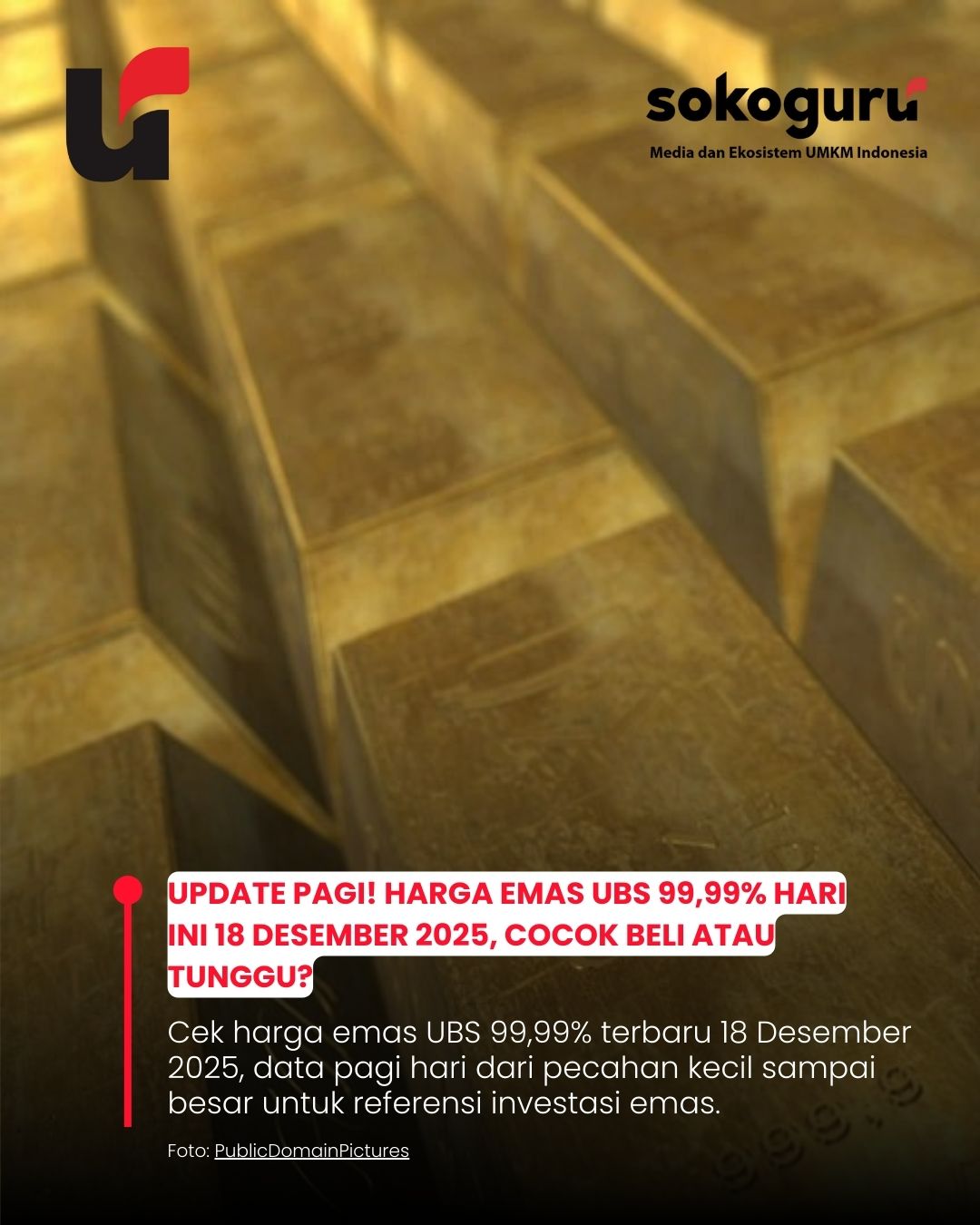 <p>Update terbaru harga emas UBS 99,99% hari ini, Kamis 18 Desember 2025, lengkap dengan selisih jual dan beli semua pecahan.</p>
