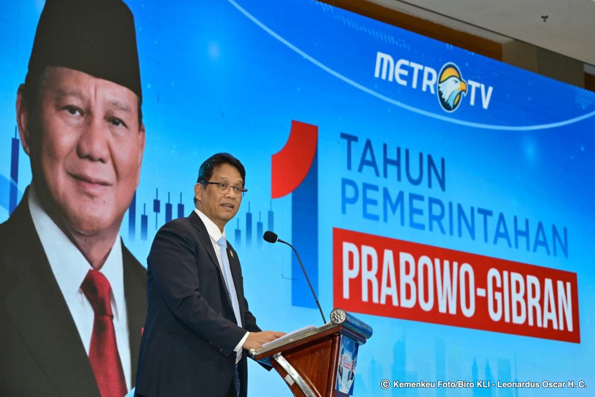 <p> Menteri Keuangan (Menkeu) Purbaya Yudhi Sadewa menyampaikan capaian satu tahun Pemerintahan Prabowo-Gibran Bidang Ekonomi di Jakarta, Kamis, 16 Oktober 2025. (Dok. Kemenkeu)</p>

<p> </p>
