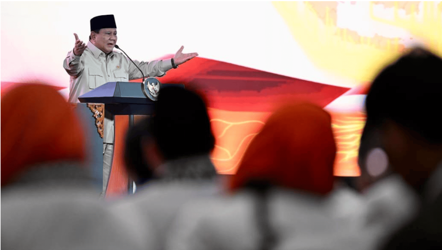 <p>Presiden Prabowo Subianto memberikan sambutan pada acara Peresmian Penutupan Musyawarah Nasional (Munas) VI Partai Keadilan Sejahtera (PKS) Tahun 2025 di Golden Ballroom, The Sultan Hotel, Jakarta, pada Senin, 29 September 2025. (Dok. BPMI Setpres/Cahyo)</p>
