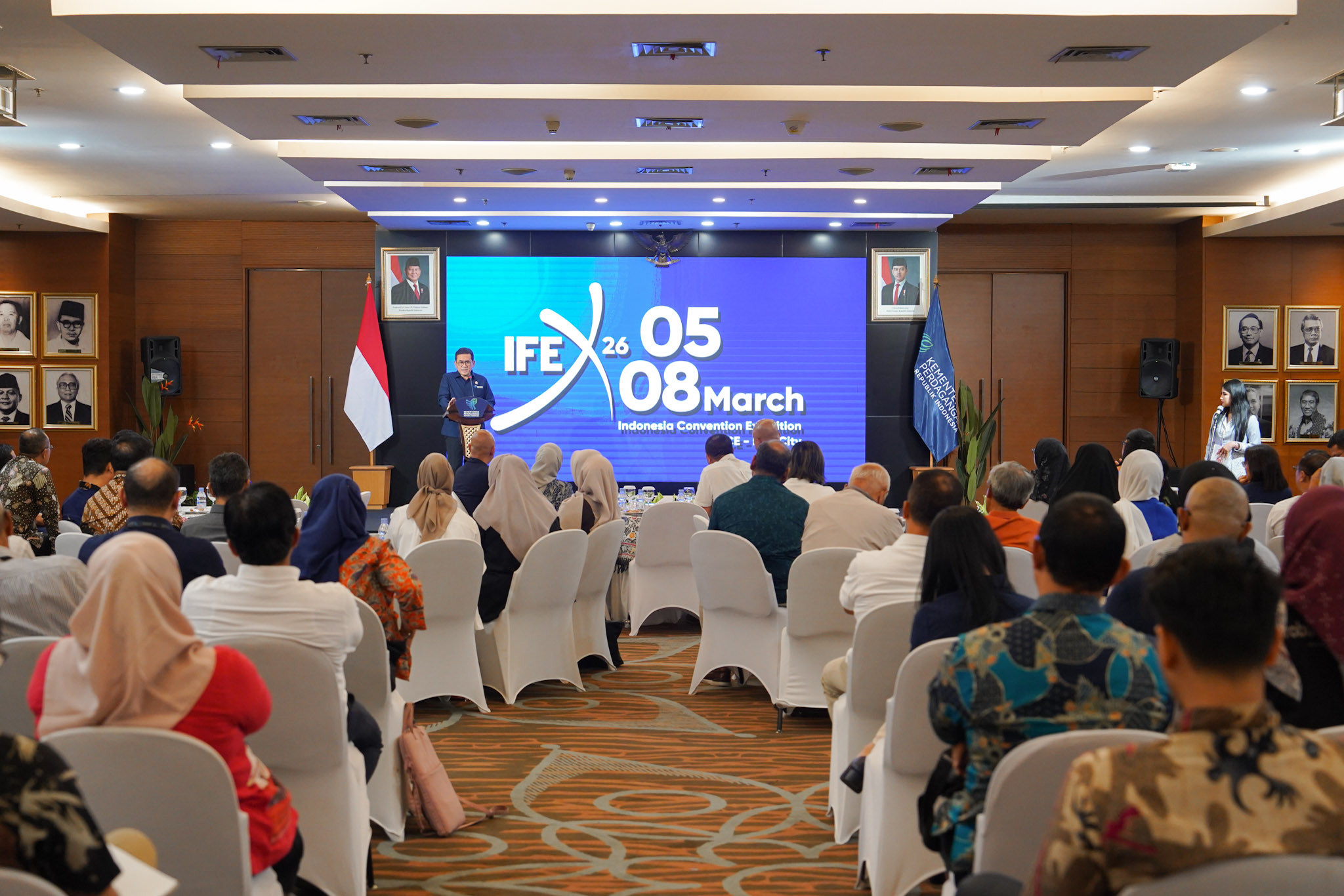 <p>Menteri Perdagangan Budi Santoso  memberi sambutan pada peluncurkan Indonesia International Furniture Expo (IFEX) 2026 di Kantor Kementerian Perdagangan, Jakarta, Rabu, 21 Mei 2025. (Dok. Kemendag)</p>
