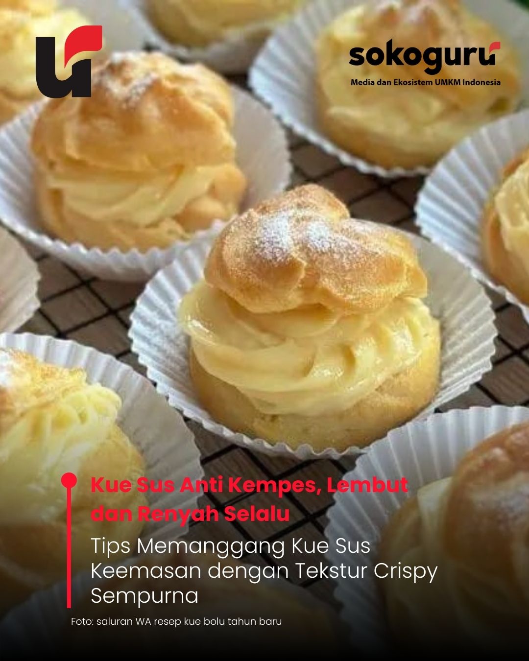 <p>Bikin kue sus rumahan gurih dan lembut tanpa gagal, panggang dengan teknik anti kempes dan isi vla vanila yang creamy menggoda selera.</p>

