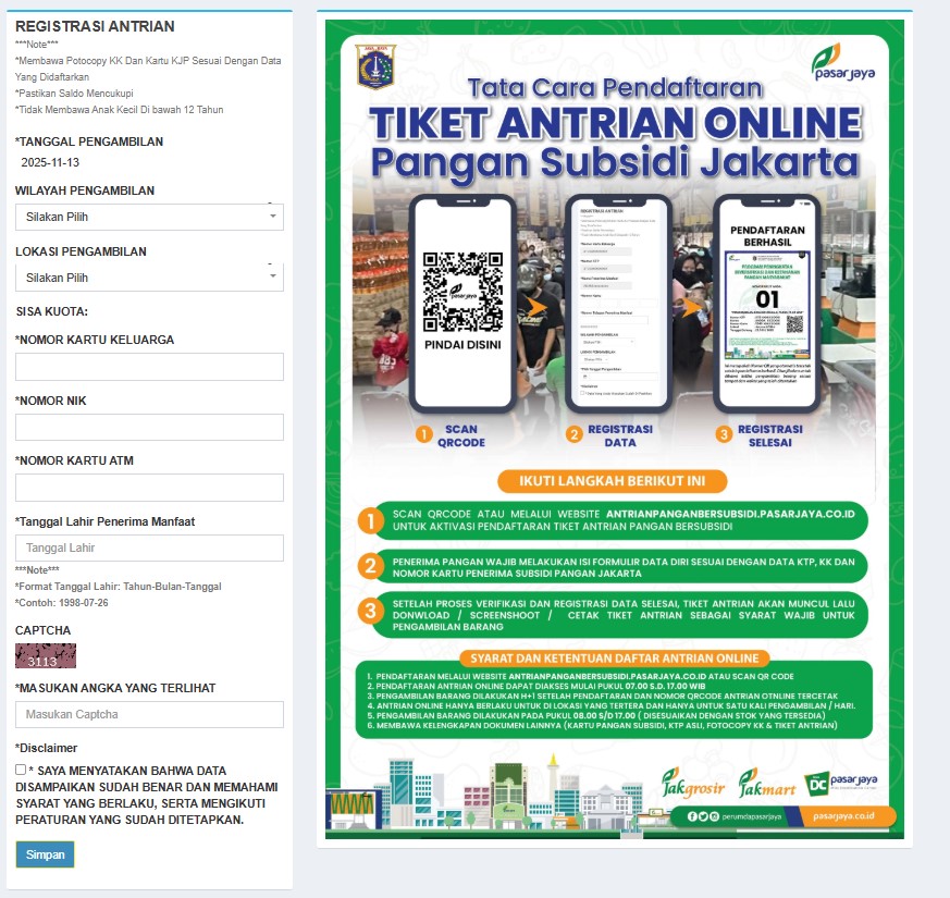 <p>Ilustrasi antrianpanganbersubsidi.pasarjaya.co.id. Update info antrian pangan bersubsidi pasar jaya co id terbaru. Akses tanpa eror di link antrian pangan bersubsidi.pasar jaya.co.id login. Foto: antrianpanganbersubsidi.pasarjaya.co.id</p>
