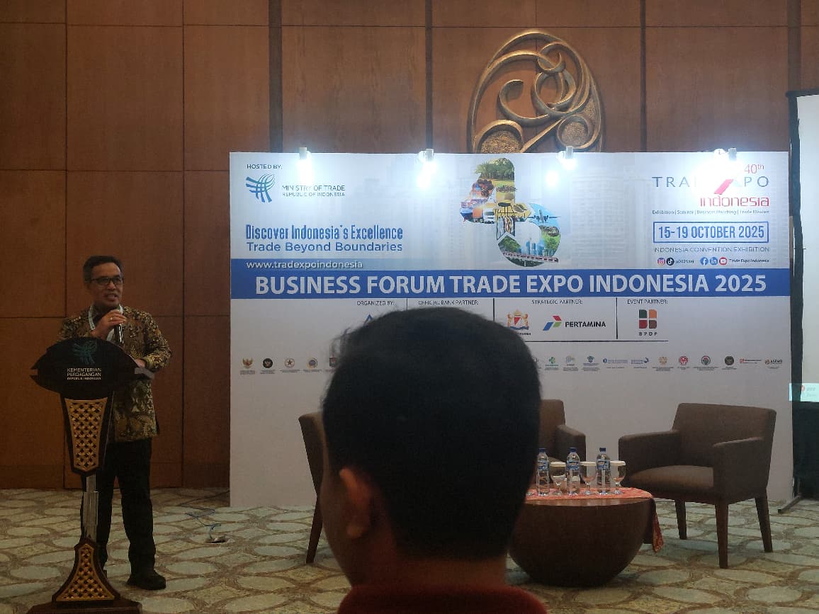 <p>Sekretaris Jenderal Kemendag Isy Karim membuka seminar Apostille: Legalisasi Dokumen, Kunci Menembus Pasar Ekspor di Trade Expo Indonesia (TEI) ke-40, di Indonesia Convention Exhibition (ICE) BSD City, Tangerang, Banten, Jumat, 17 Oktober 2025. (Dok. Kemendag)</p>

