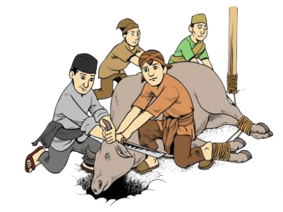 <p>Ilustrasi penyembelihan hewan kurban dilakukan sesuai syariat Islam dengan menggunakan alat tajam, menghadap kiblat, dan memperhatikan kesejahteraan hewan. Foto: cendikia.kemenag.go.id</p>
