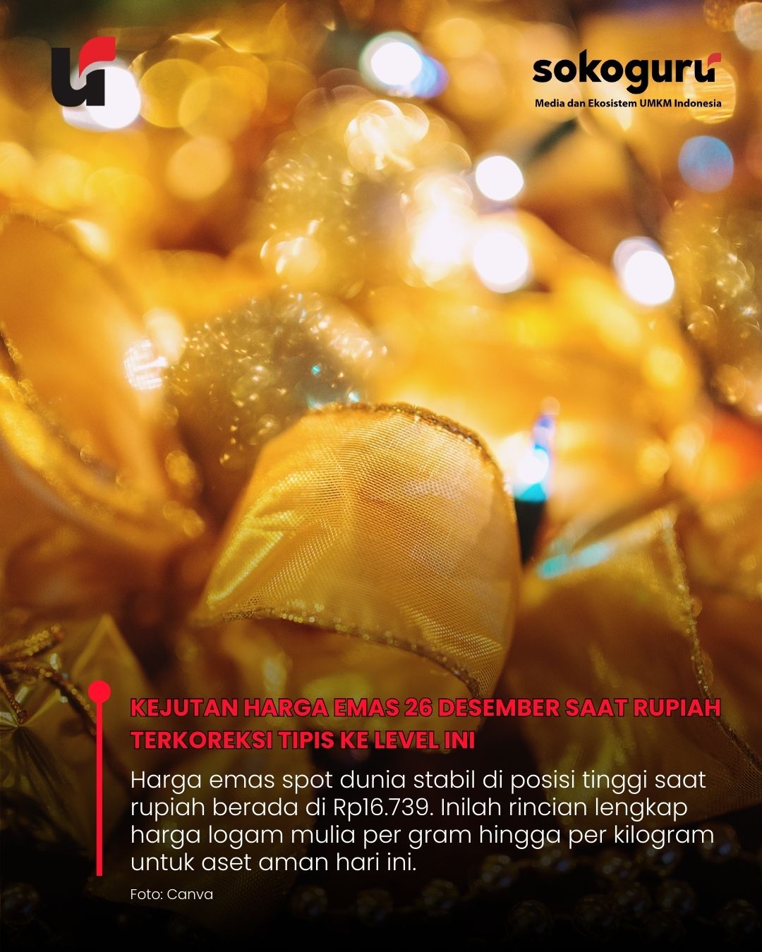 Penyebab Harga Emas Spot Melambung Hingga Rp74 Juta Per Ounce Pagi Ini