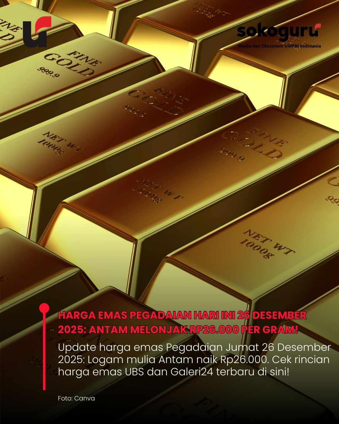 Cek Saldo! Harga Emas di Pegadaian Kompak Naik Tajam Hari Ini, Antam dan UBS Makin Mahal