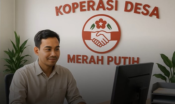 <p>Ilustrasi seorang pengurus Koperasi Desa Merah Putih tengah bekerja di depan layar komputer. Di balik isu gaji fantastis yang mencapai Rp8 juta per bulan, Kemenkop tegaskan semua ditentukan lewat kesepakatan anggota koperasi, bukan aturan nasional. Foto: Tangkapan Layar YouTube.com/Luqman Hakim TBN</p>

