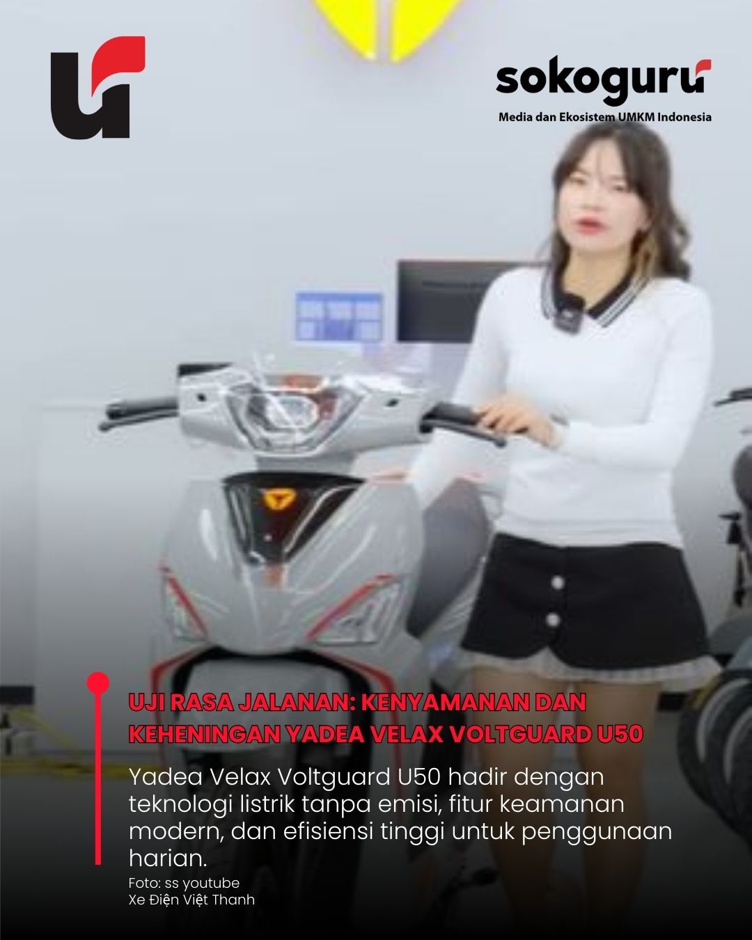 <p>MOTOR LISTRIK RAMAH LINGKUNGAN - Kenali Yadea Velax Voltguard U50, motor listrik bergaya minimalis dengan performa stabil dan solusi transportasi ramah lingkungan perkotaan.</p>
