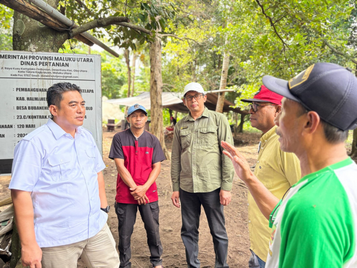 <p>Plt Direktur Jenderal (Dirjen) Perkebunan Kementan RI, Abdul Roni Angkat, melakukan peninjauan langsung ke Unit Pengolahan Hasil (UPH) sagu di Desa Susupu, Kecamatan Ibu Selatan, Kabupaten Halmahera Barat, Maluku Utara, Senin, 4 Agustus 2025. (Dok. Kementan)</p>
