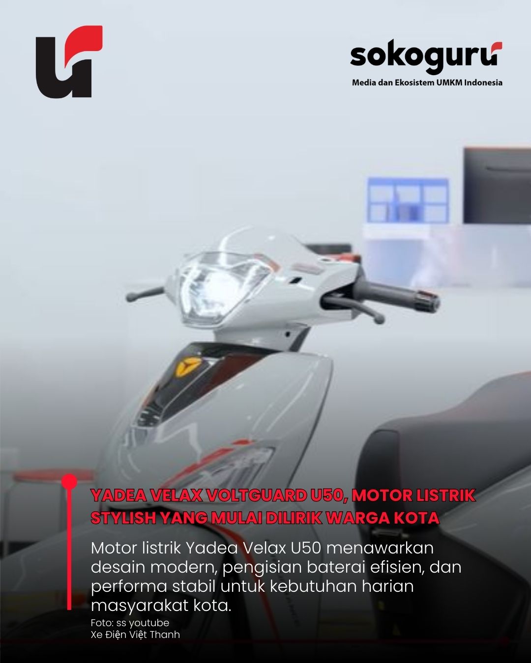 <p>Velax Voltguard U50 menjadi alternatif motor listrik ramah lingkungan dengan fitur fungsional dan kenyamanan berkendara di tengah padatnya kota.</p>
