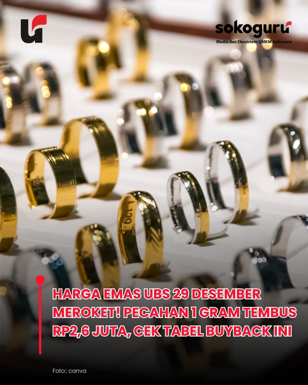 <p>Menabung Emas Batangan - Pantau pergerakan harga emas UBS hari ini. Pecahan favorit 1 gram dipatok Rp2.637.000. Simak rincian lengkap harga jual-beli sebelum datang ke gerai terdekat.</p>

