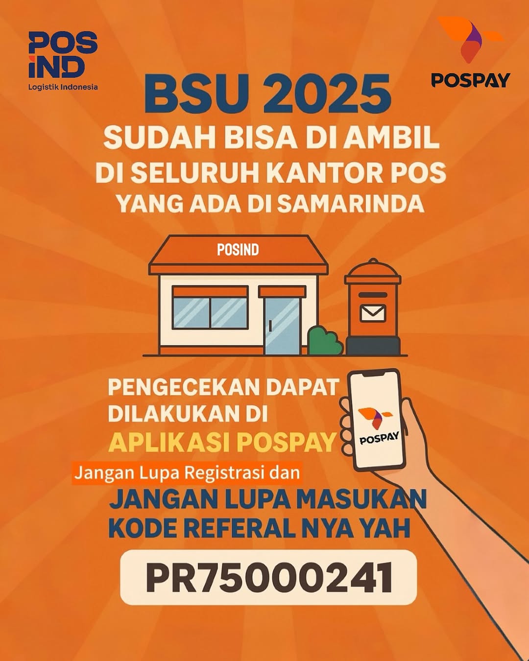 <p>Ilustrasi bsu kantor pos 2025. Ketahui jadwal bsu kapan cair di bsu.kemnaker go.id, bsu kantor pos atau bsu pos indonesia. Ini cara pengambilan bsu di kantor pos. Pastikan kamu sudah cek bsu kantor pos sekarang! Foto: @posind_samarinda</p>
