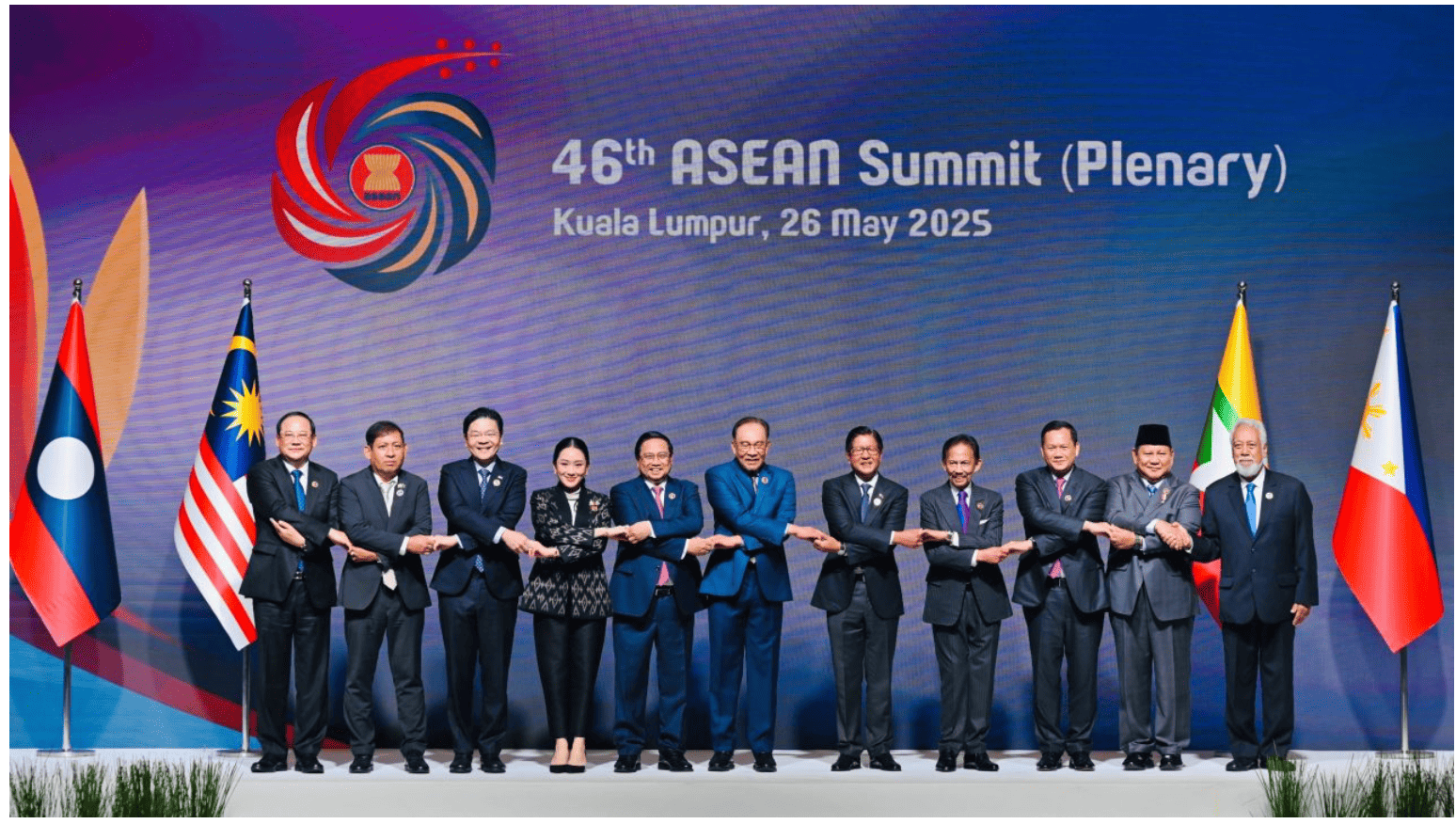 <p>Presiden Prabowo Subianto mengikuti sesi Pleno Konferensi Tingkat Tinggi (KTT) ke-46 ASEAN di Ruang Konferensi, Kuala Lumpur Convention Centre (KLCC), Kuala Lumpur, Malaysia, Senin, 26 Mei 2025. (Dok. BPMI Setpres/Laily Rachev)</p>
