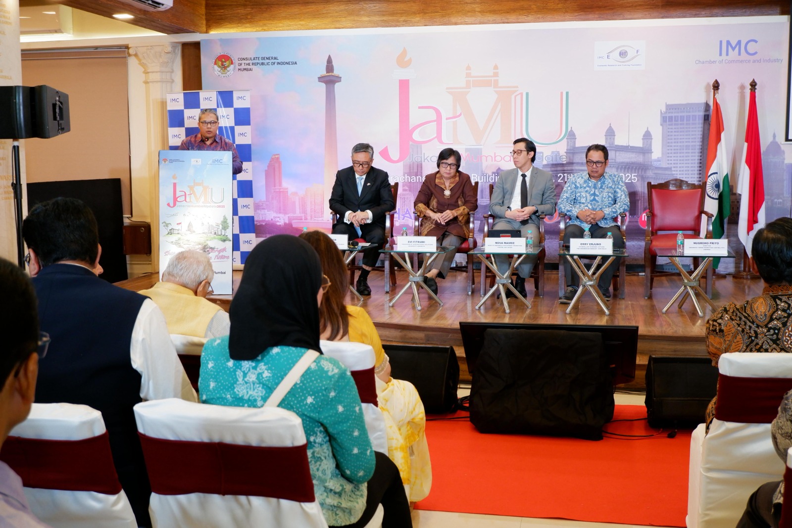 <p>Konsulat Jenderal RI di Mumbai dan Indonesian Trade Promotion Center (ITPC) Chennai di India menyelenggarakan Forum Jakarta-Mumbai Update (JaMU) 2025 di kantor Kamar Dagang dan Industri India di Mumbai, pada 21 Agustus 2025. (Dok. ITPC Chennai)</p>
