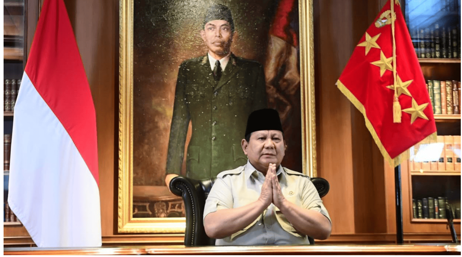 <p>Presiden Prabowo Subianto menyampaikan keterangannya di kediaman pribadinya di Hambalang, Kabupaten Bogor, pada Jumat, 29 Agustus 2025. (Dok. BPMI Setpres)</p>
