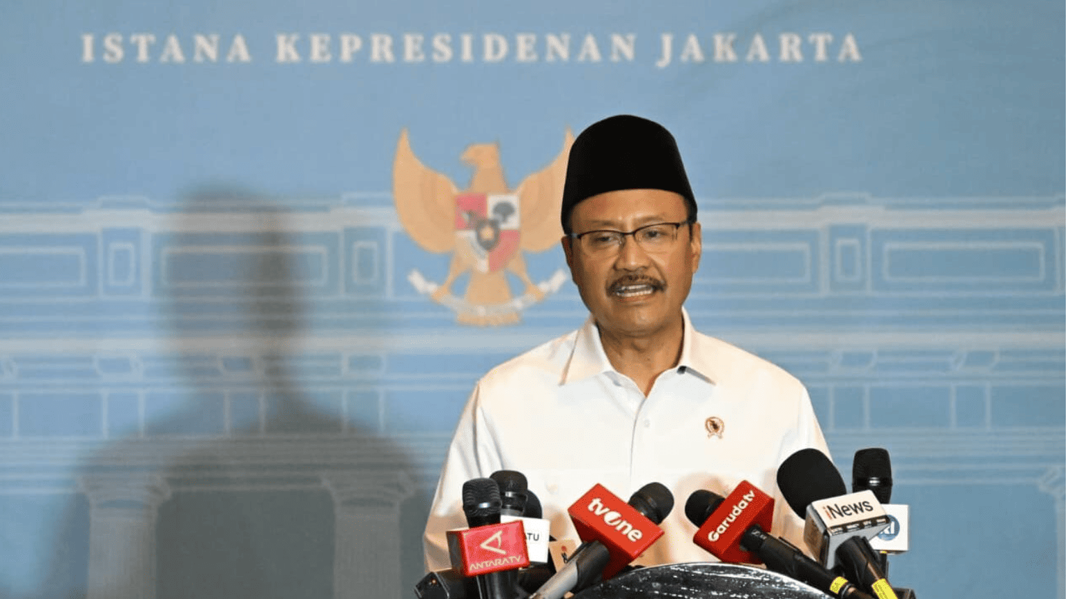 <p>Menteri Sosial Saifullah Yusuf memberikan keterangannya di Istana Kepresidenan, Jakarta, pada Jumat, 19 September 2025. (Dok.  BPMI Setpres/Kris)</p>
