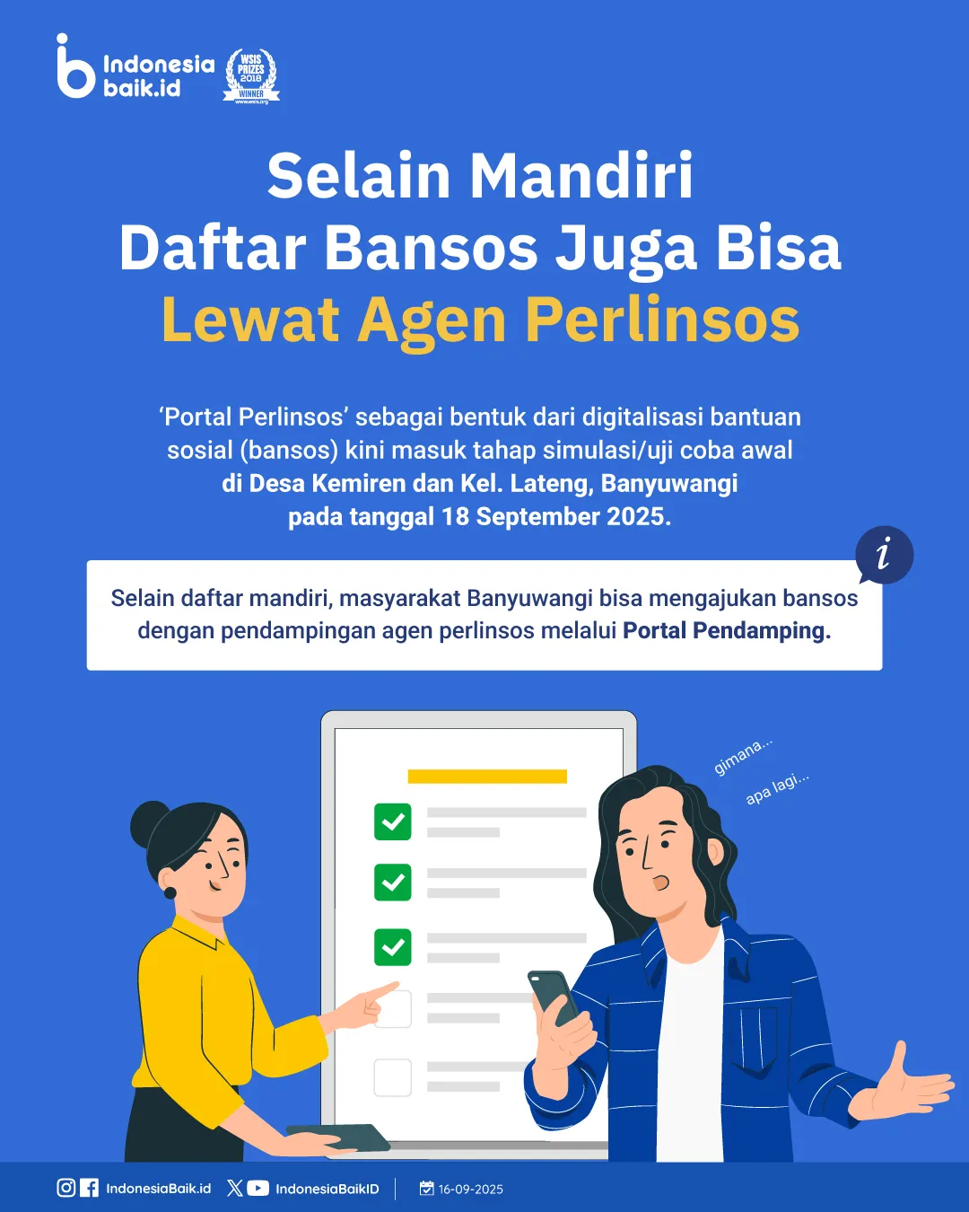 <p>Pendaftaran bansos kini makin mudah lewat Portal Perlinsos Pendamping. </p>
