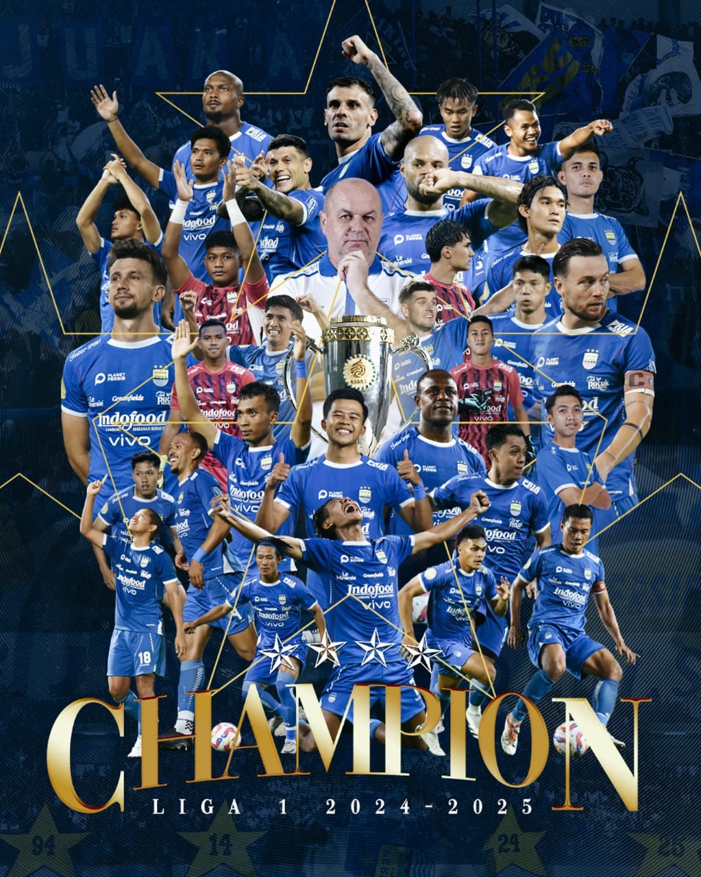 <p>Ilustrasi para pemain Persib Bandung merayakan sejarah biru bersama, lebih dari sekadar kemenangan, ini tentang harapan. Foto: Instagram@persib</p>
