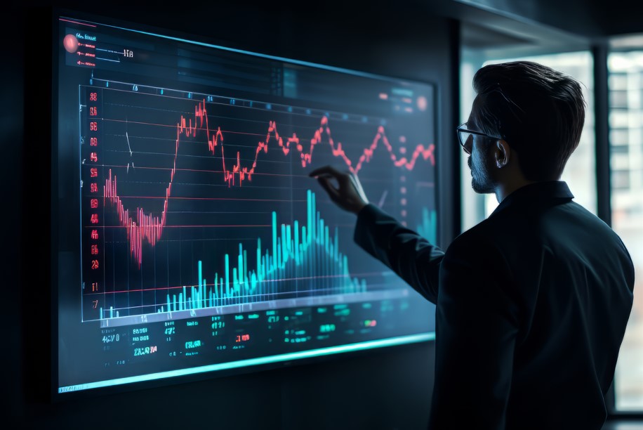 <p>Ilustrasi seorang analis saham sedang memantau pergerakan harga dan tren dividen saham syariah di layar digital, mencari peluang cuan jumbo dari 7 emiten yang siap membagikan dividen pada September 2025. Foto: freepik.com</p>
