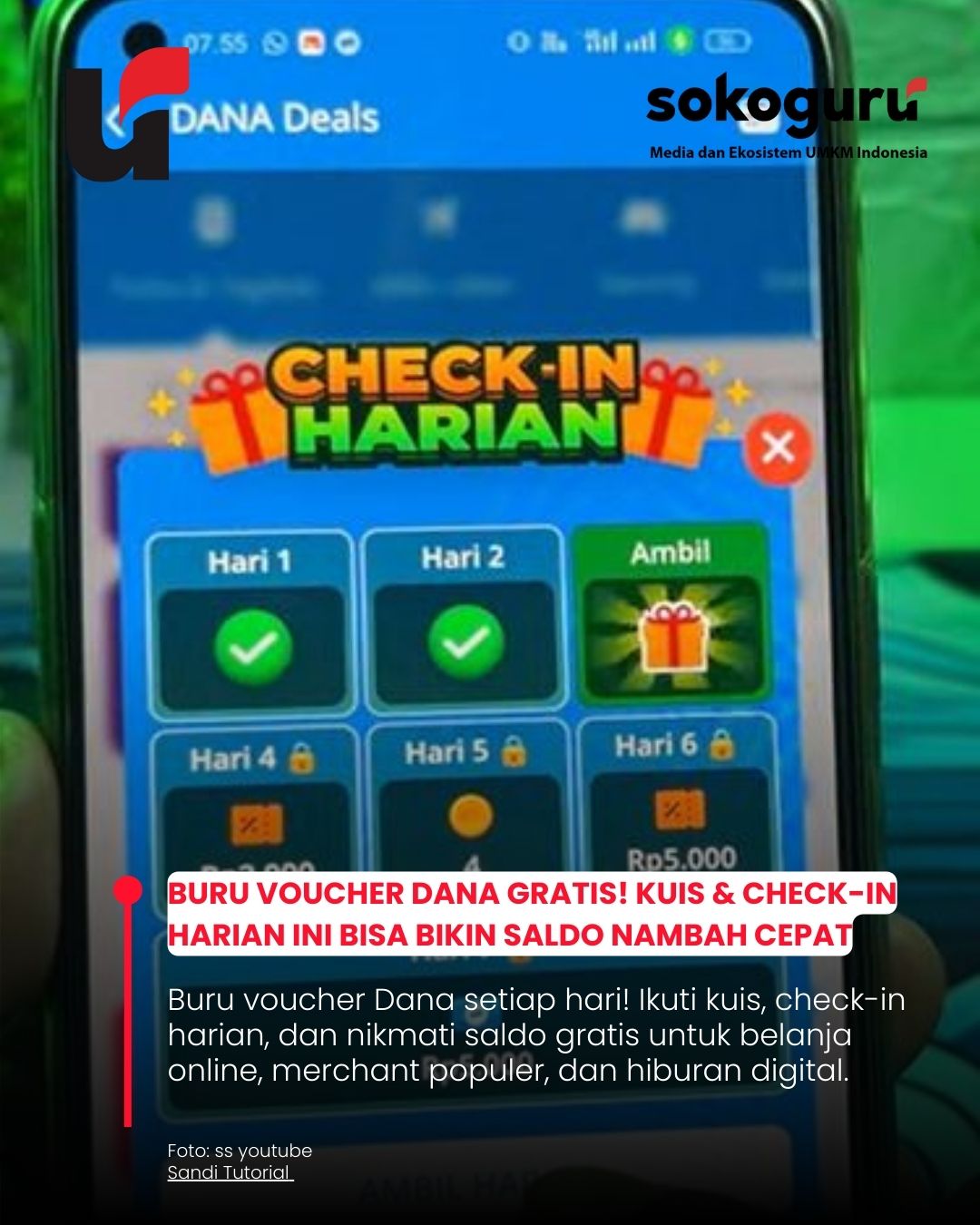 Check-in Harian Dana Bisa Dapat Voucher Belanja & Saldo Gratis, Simak Triknya!