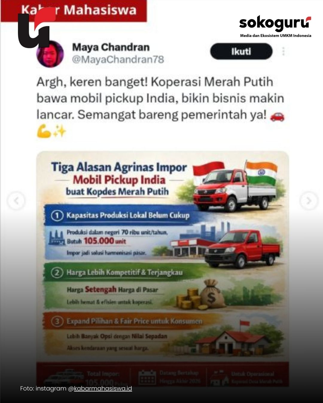Diduga Pemerintah Kerahkan Buzzer 'KDMP Sukses' Banjir Kritik! Netizen Tolak Impor 105.000 Unit Mobil India
