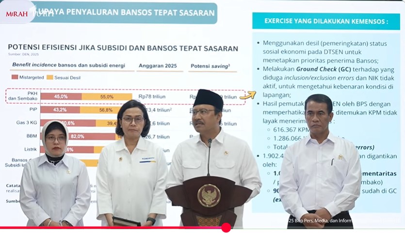 <p>Ilustrasi keterangan Pers Resmi Pemerintah: Menteri Sosial dan Menteri Keuangan umumkan penyaluran bansos tambahan bagi 18,3 juta KPM! Setiap penerima akan mendapatkan Rp400 ribu tunai dan 20 kg beras yang dicairkan bertahap mulai Juni hingga Juli 2025. Foto: Tangkapan Layar YouTube.com/Sekretariat Presiden</p>

<p> </p>
